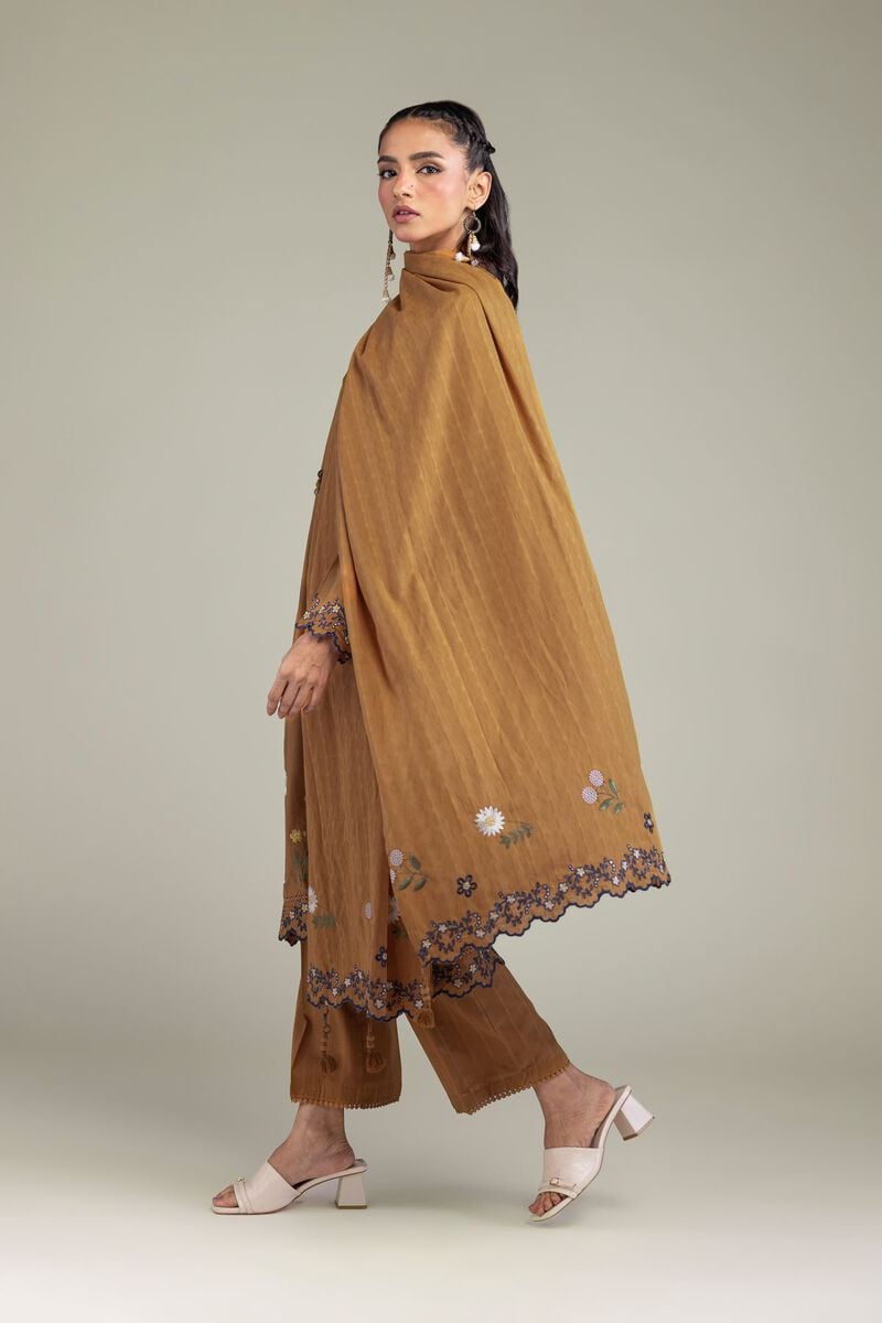 Embroidered | Textured Cotton | Floral Cotton Dupatta | USD 35.00