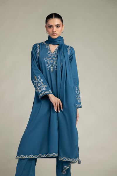 Embroidered | Lawn | Blue Lawn Dupatta | USD 30.00