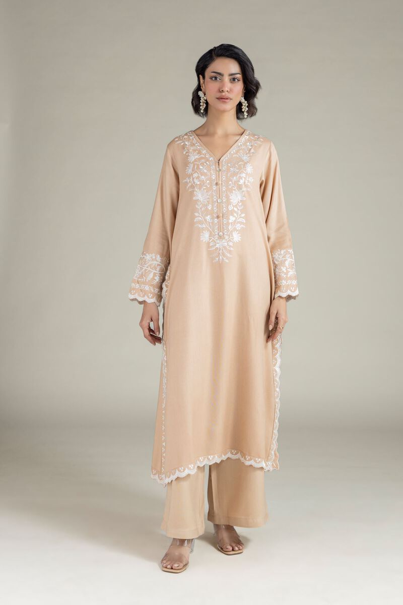 Embroidered | Heavy Blended Viscose | Floral Longline Kurta | USD 45.00