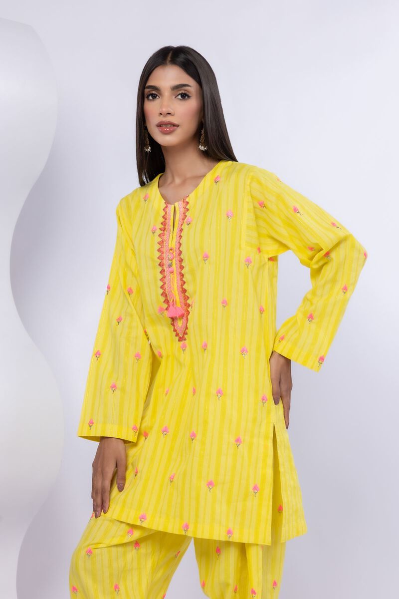 Embroidered | Lurex Stripes | Kurta | USD 35.00