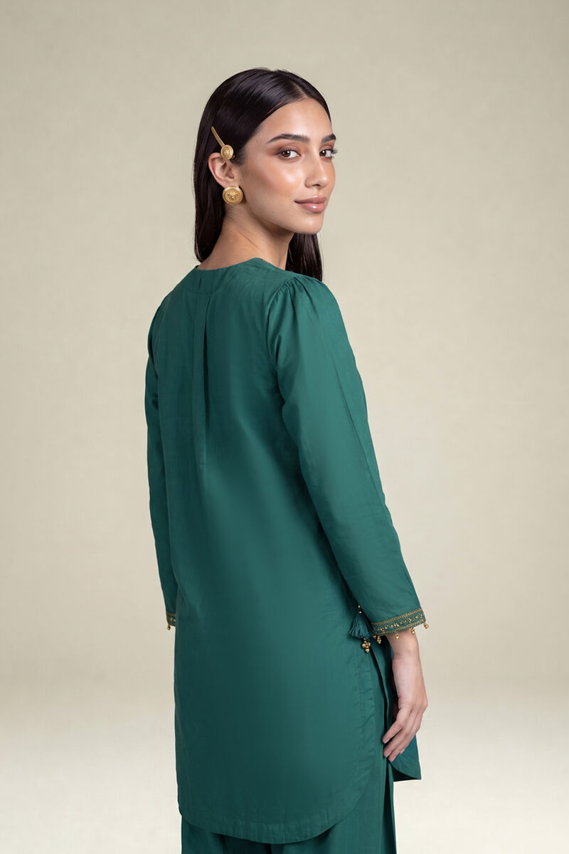Embroidered | Cambric | Teal Cambric Kurta | USD 40.00