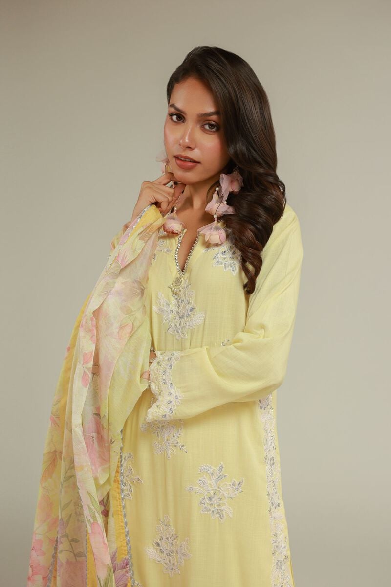 Embroidered | Raw Silk | Floral Kurta 3-piece | USD 155.00