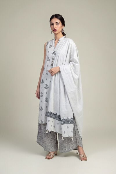 Embroidered | Raw Silk | Gray Silk Pants | USD 35.00
