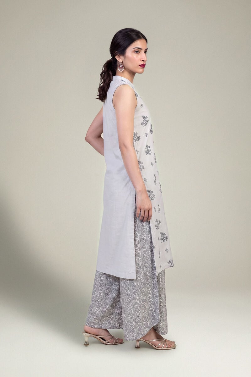 Embroidered | Raw Silk | Gray Silk Pants | USD 35.00