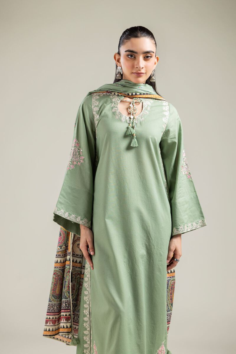 Embroidered | Mesuri | Mint Mesuri Dupatta | USD 25.00