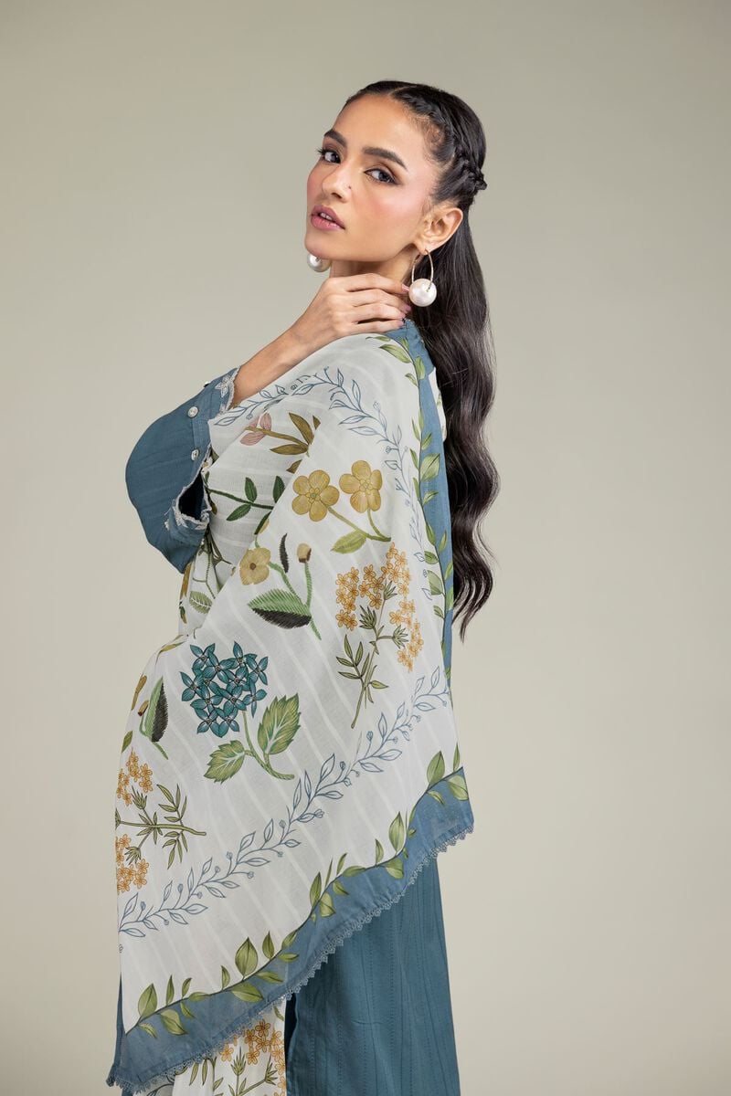 Embroidered | Textured Cotton | Floral Cotton Dupatta | USD 30.00