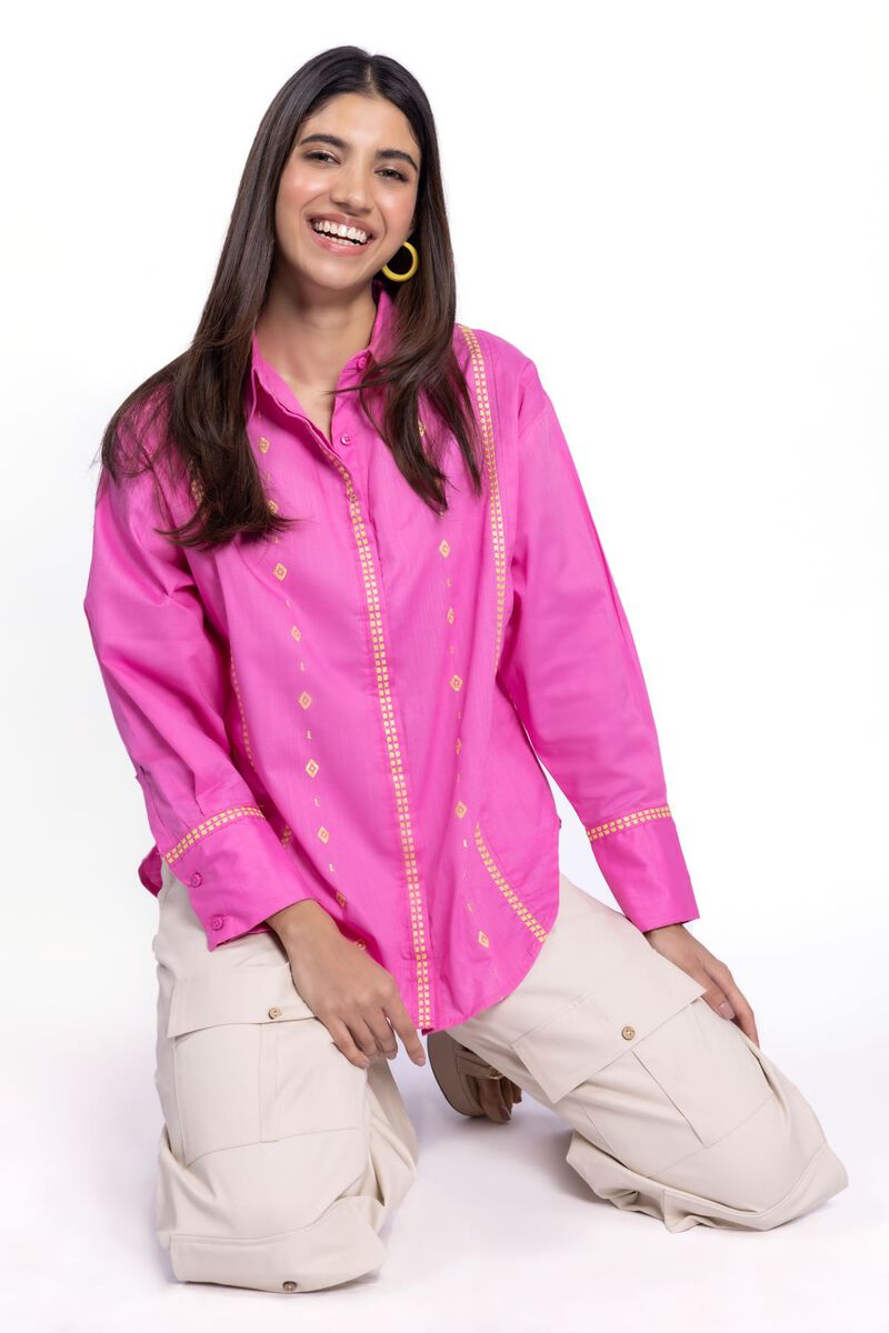 Embroidered | Crosshatch Poplin | Shirt | null