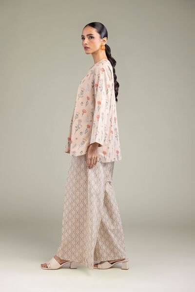 Printed | Cambric | Geometric Beige Pants | USD 25.00