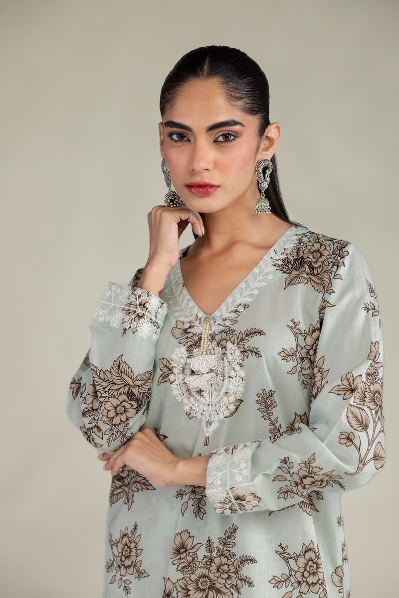 Embroidered | Cambric | Short Floral Kurta | USD 35.00