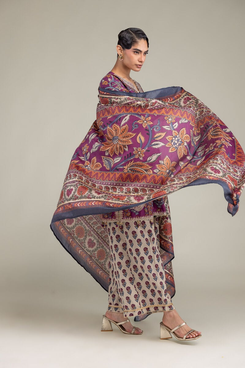 Embroidered | Polyester Silk | Silk Paisley Dupatta | USD 30.00