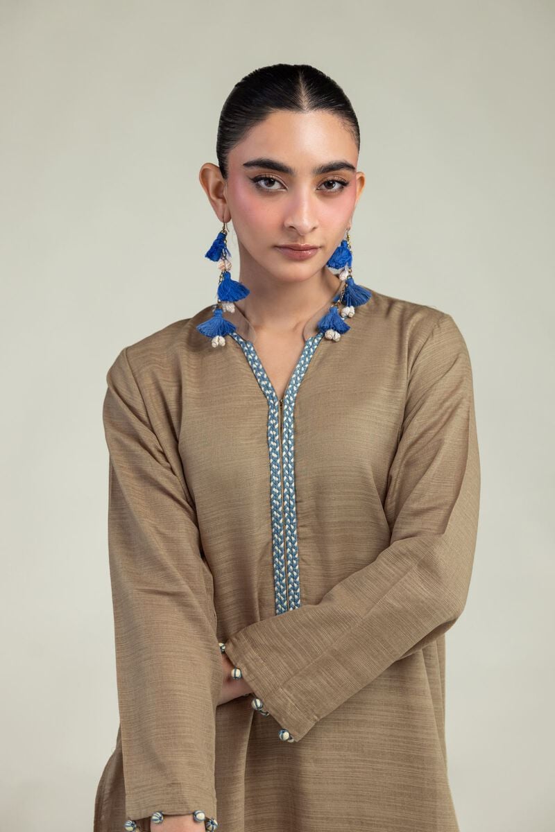 Dyed | Textured Cotton | Long Cotton Kurta | USD 35.00