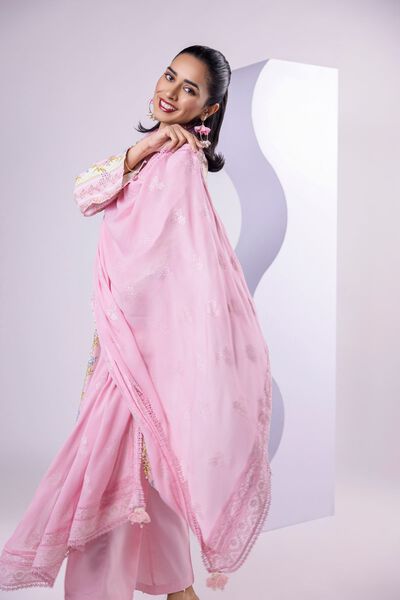 Embroidered | Light Thai Silk | Dupatta | USD 40.00