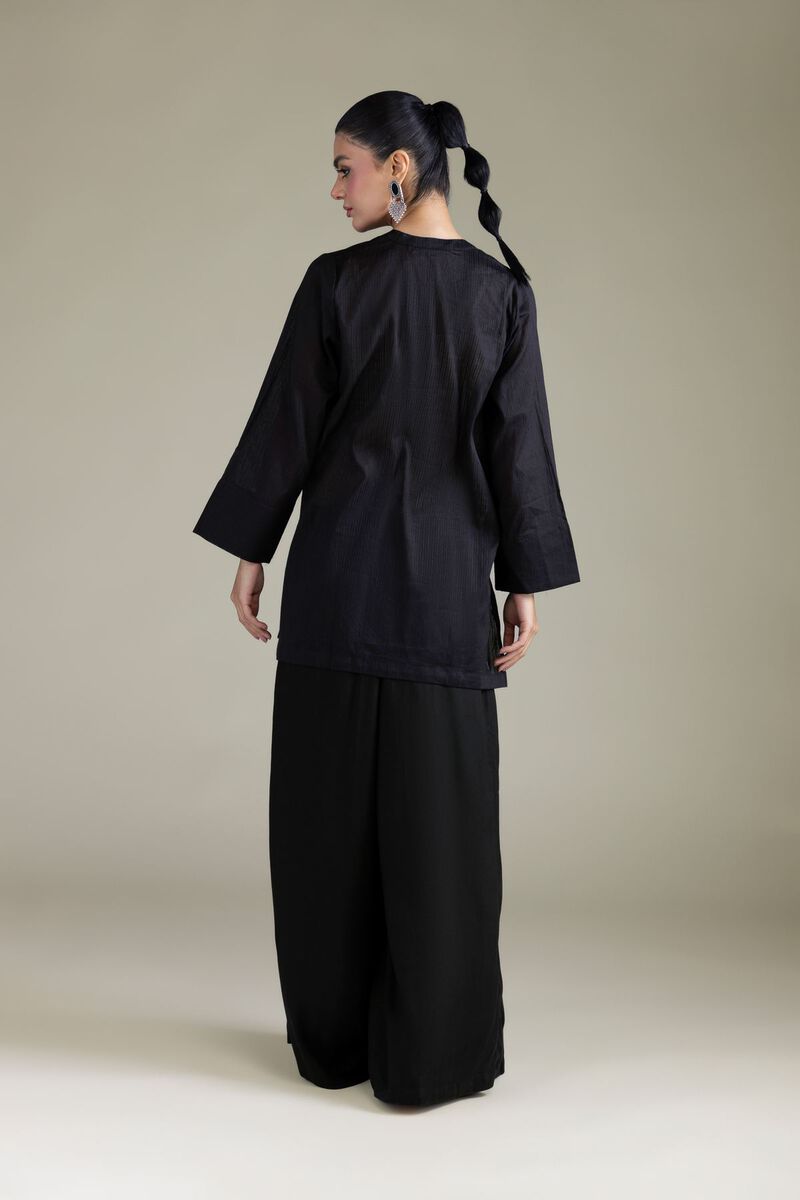 Dyed | Cotton Dobby | Short Black Kurta | USD 35.00