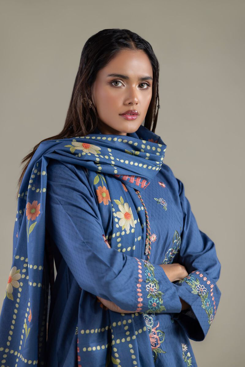 Embroidered | Lawn | Floral Geometric Dupatta | USD 25.00