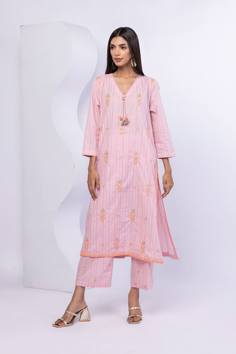 Embroidered | Lurex Stripes | Kurta | USD 20.00