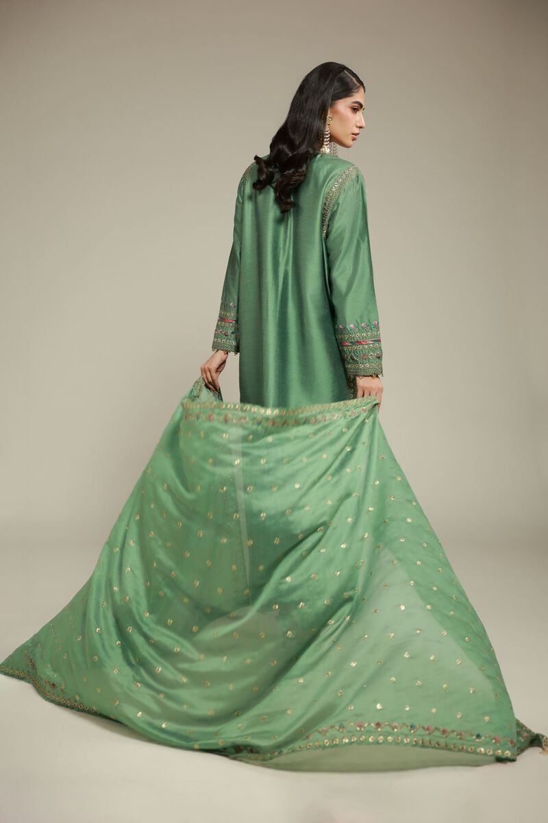 Embroidered | Raw Silk | 3 Piece Co-ord Set | USD 125.00