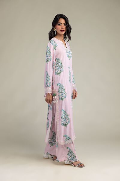 Embroidered | Raw Silk | Pants | USD 35.00