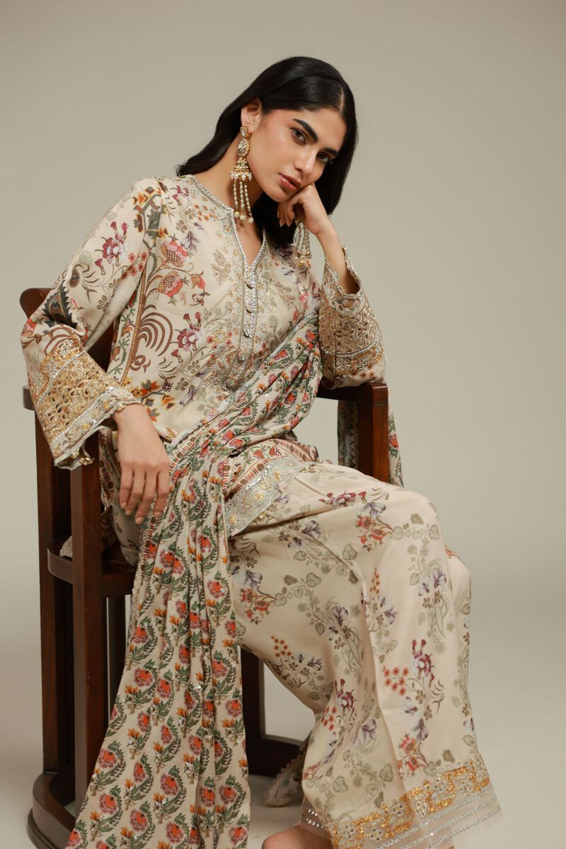 Embroidered | Raw Silk | 3 Piece Co-ord Set | USD 145.00