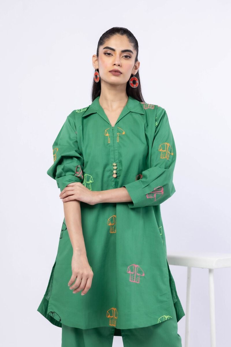 Embroidered | Crosshatch Poplin | Kurta | USD 15.00