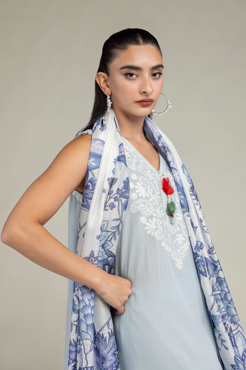 Embroidered  | Polyester Silk | Floral Silk Dupatta | USD 30.00