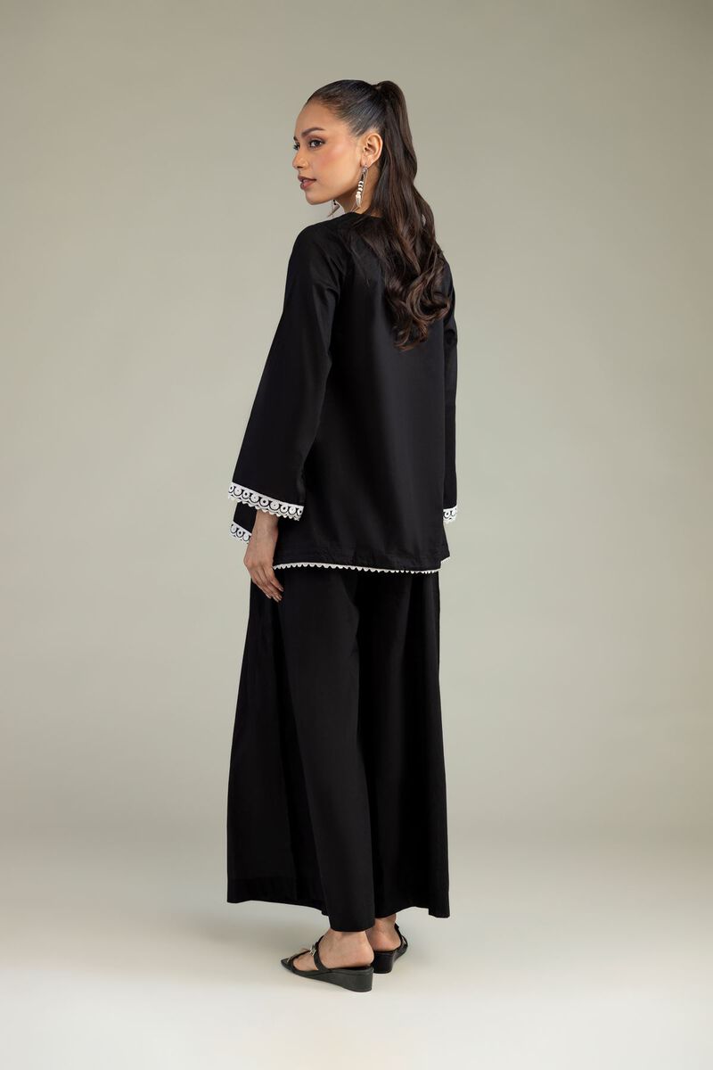 Embroidered | Cambric | Cambric Black Kurta | USD 40.00