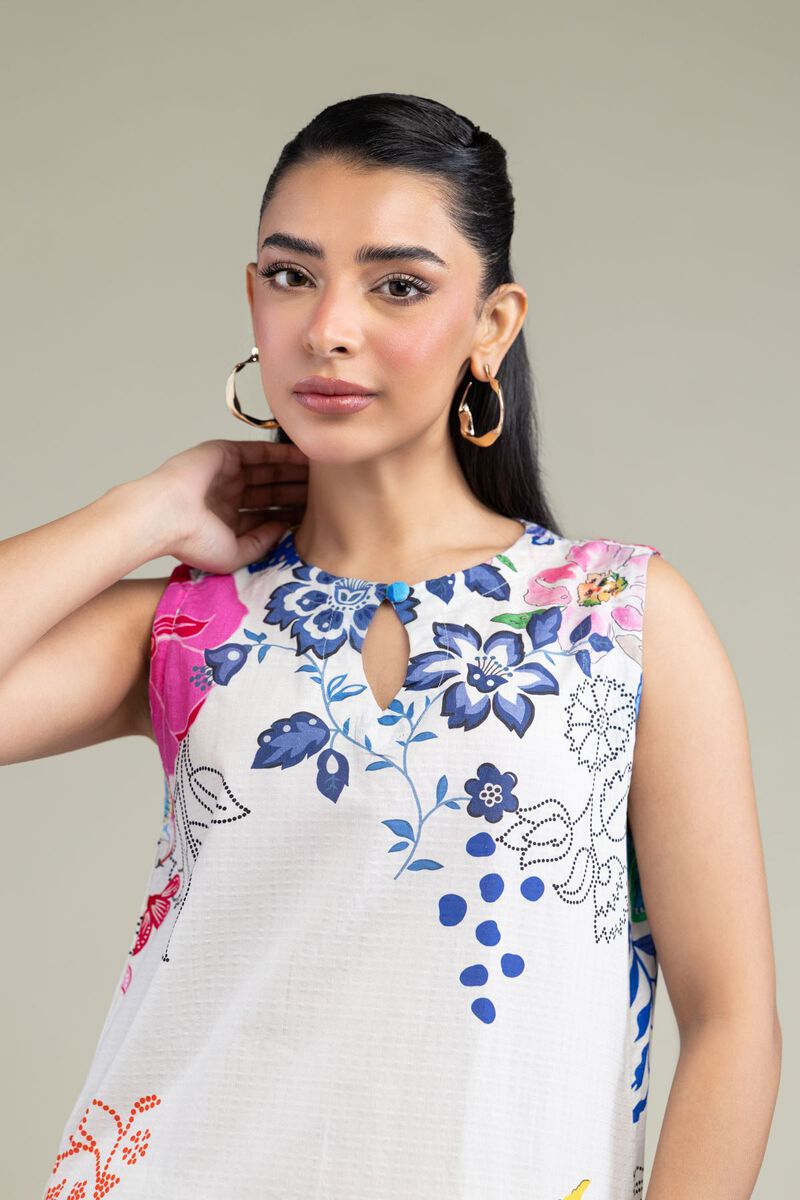 Printed | Cotton Dobby | Floral Sleeveless Kurta | USD 24.50