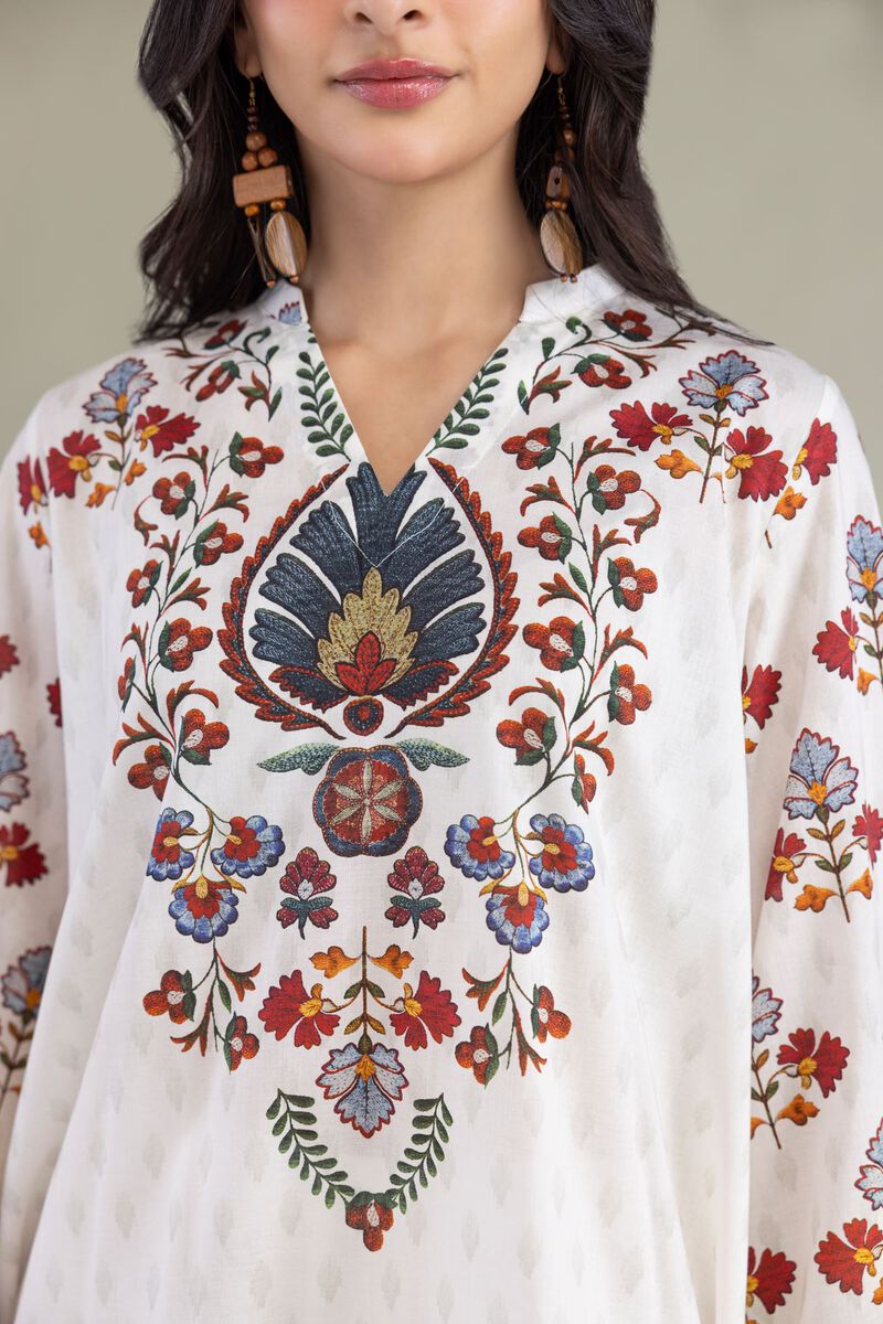 Printed | Cambric | White Cambric Kurta | USD 35.00