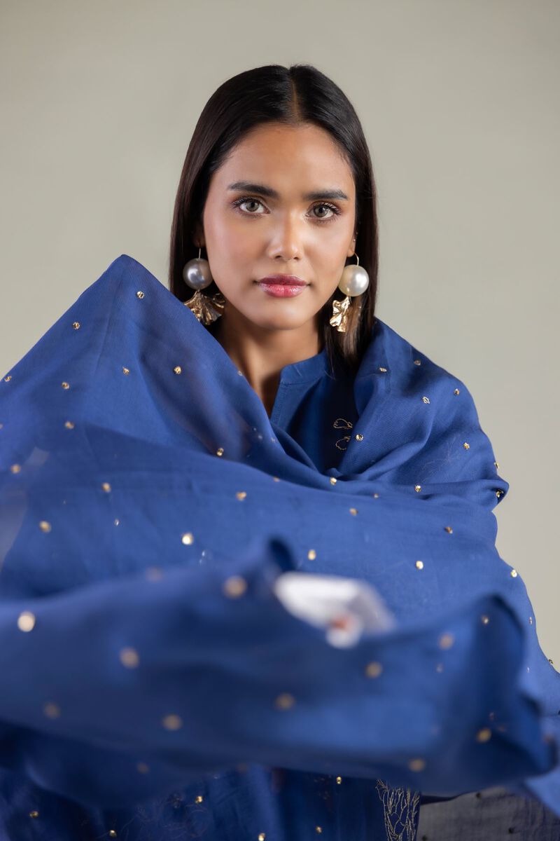 Embroidered | Raw Silk | Sequined Dupatta | USD 45.00