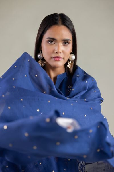 Embroidered | Raw Silk | Sequined Dupatta | USD 45.00