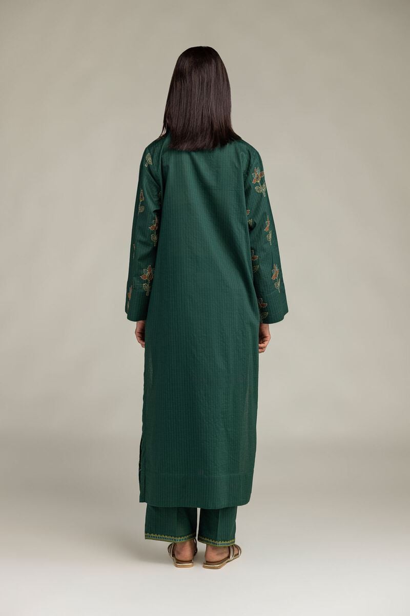 Embroidered | Cotton Dobby | Floral Longline Kurta | USD 40.00