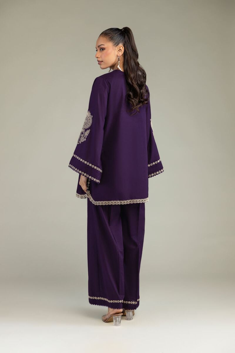 Embroidered | Cambric | Purple Cambric Kurta | USD 45.00