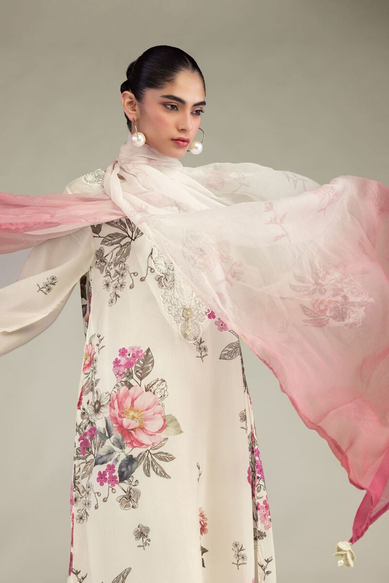 Embroidered | Chiffon | Pink Chiffon Dupatta | USD 30.00