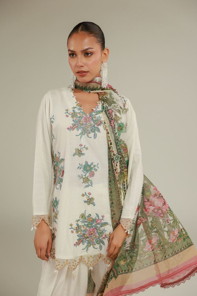 Embroidered | Chiffon | Summer Floral Dupatta | USD 35.00