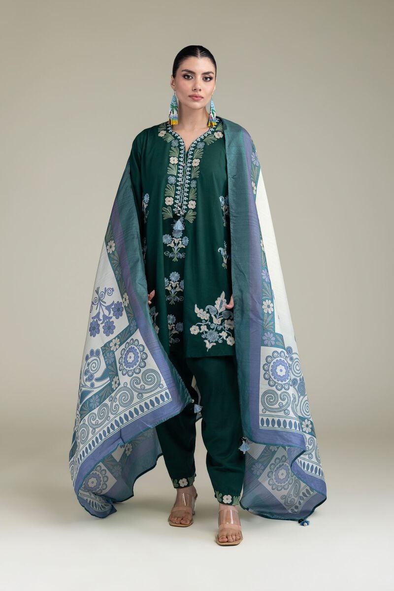 Embroidered | Polyester Silk | Floral Silk Dupatta | USD 30.00