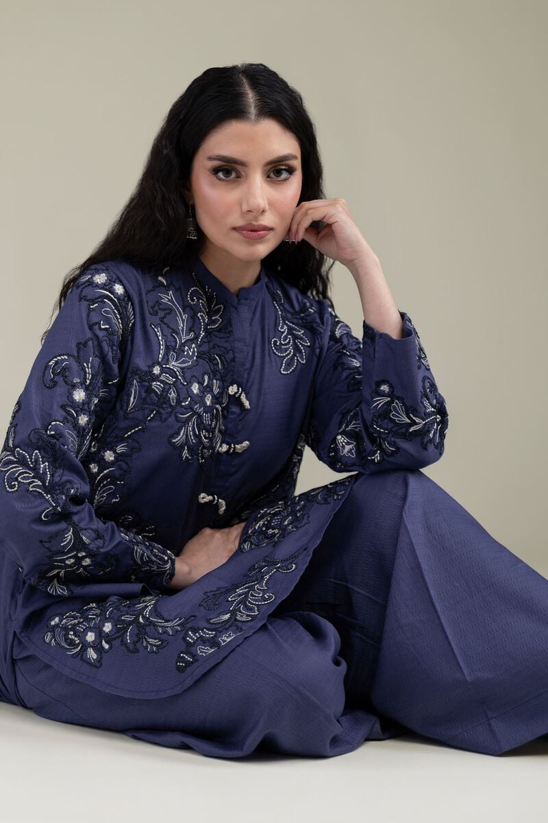 Embroidered | Cotton Dobby | Short Floral Kurta | USD 60.00