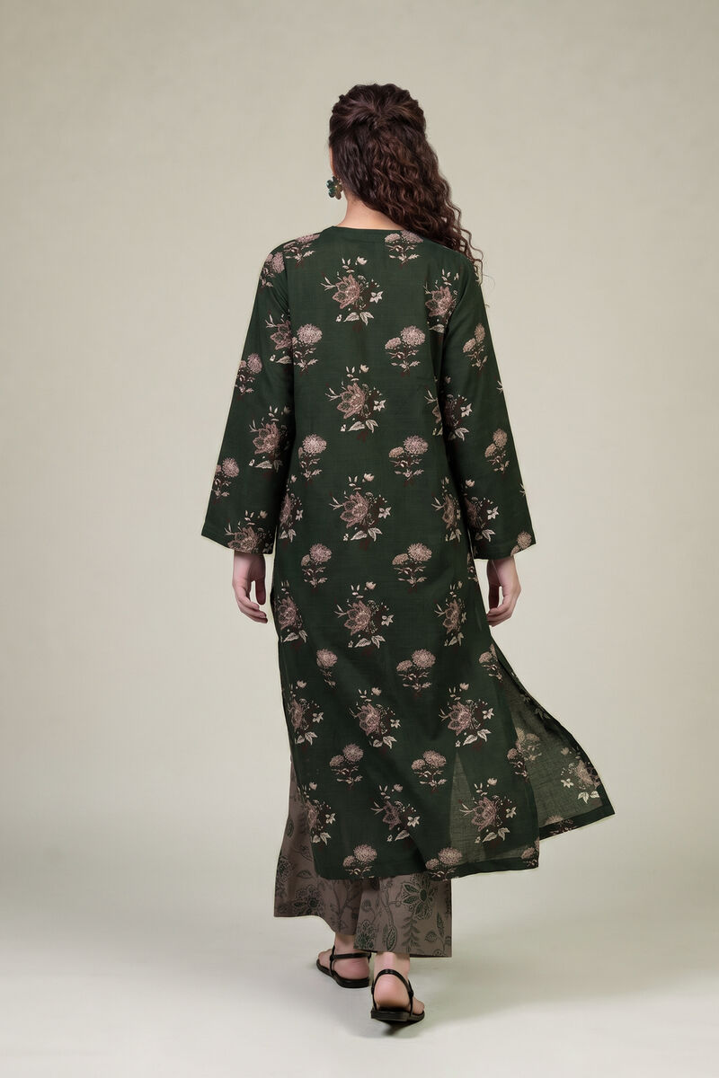 Printed | Light Khaddar | Longline Floral Kurta | USD 35.00