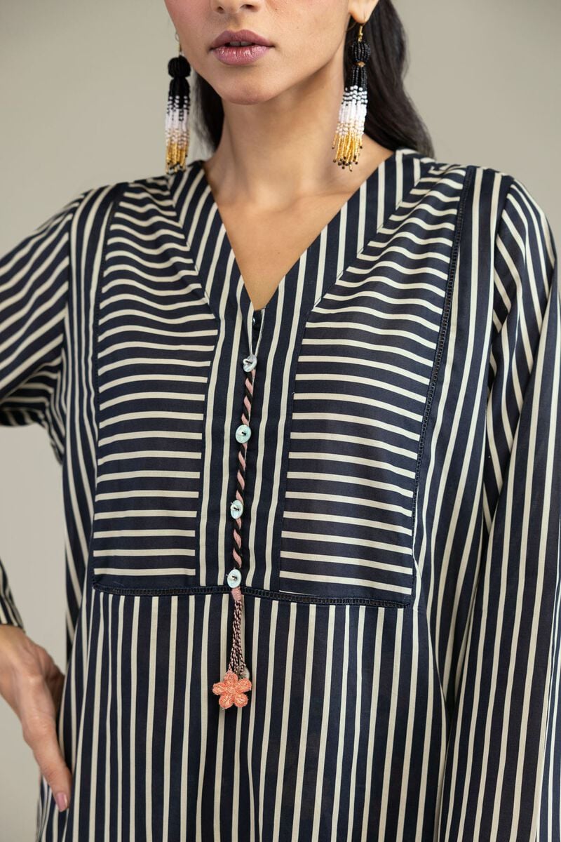 Printed | Cambric | V-Neck Longline Kurta | USD 30.00