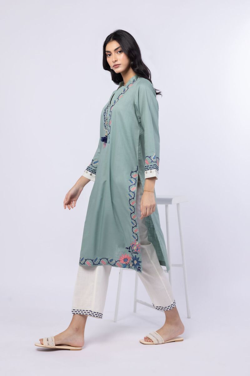 Embroidered | Crosshatch Poplin | Pants | USD 6.00