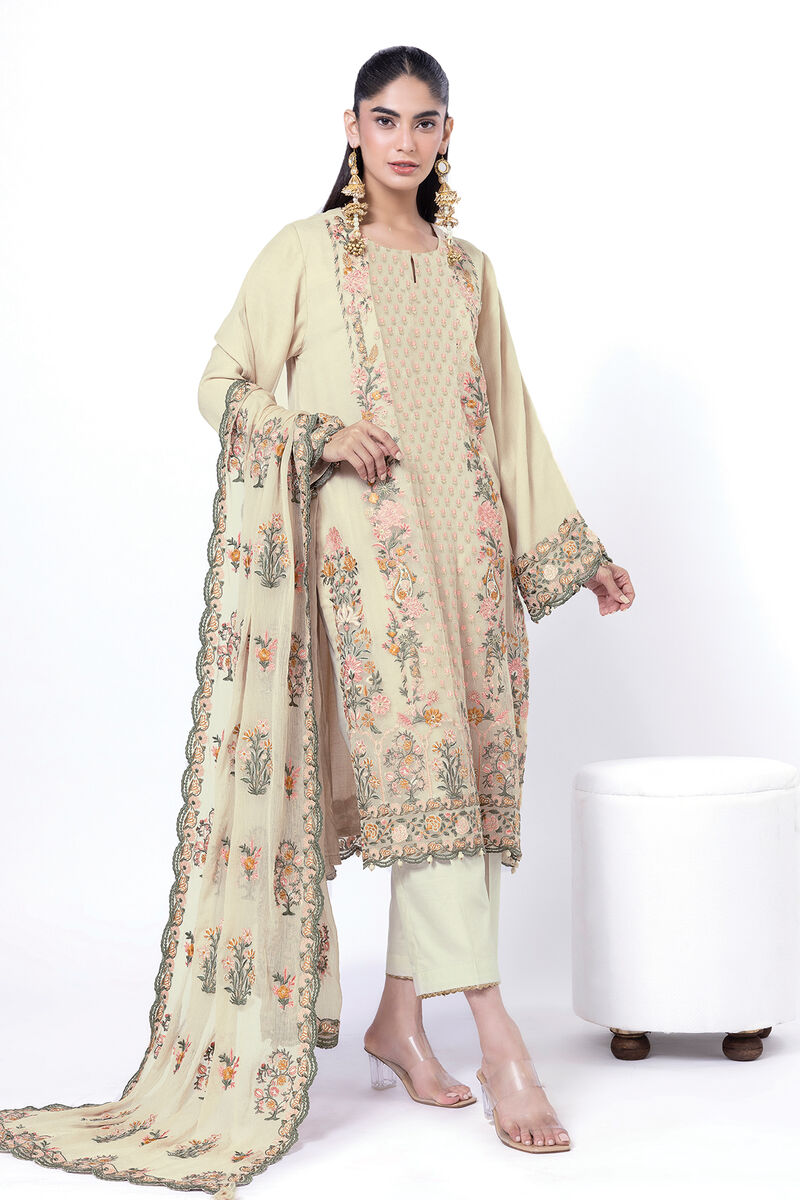 Embroidered | Cationic Crinkle Chiffon | Tailored 3 Piece | USD 165.00