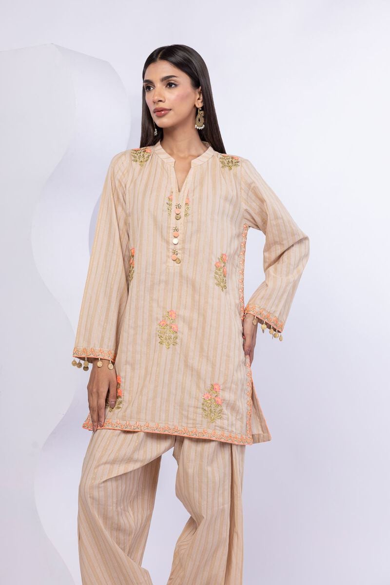 Embroidered | Lurex Stripes | Kurta | USD 20.00