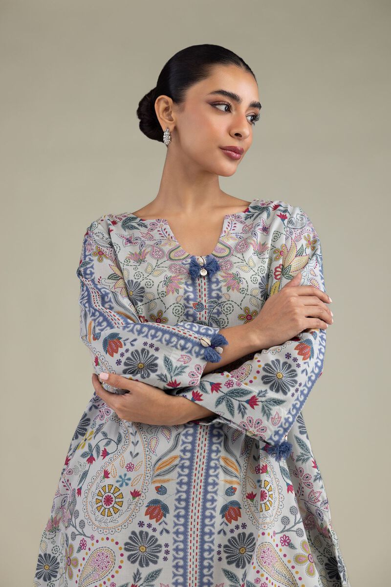 Printed | Textured Weave | Printed Paisley Kurta | USD 35.00