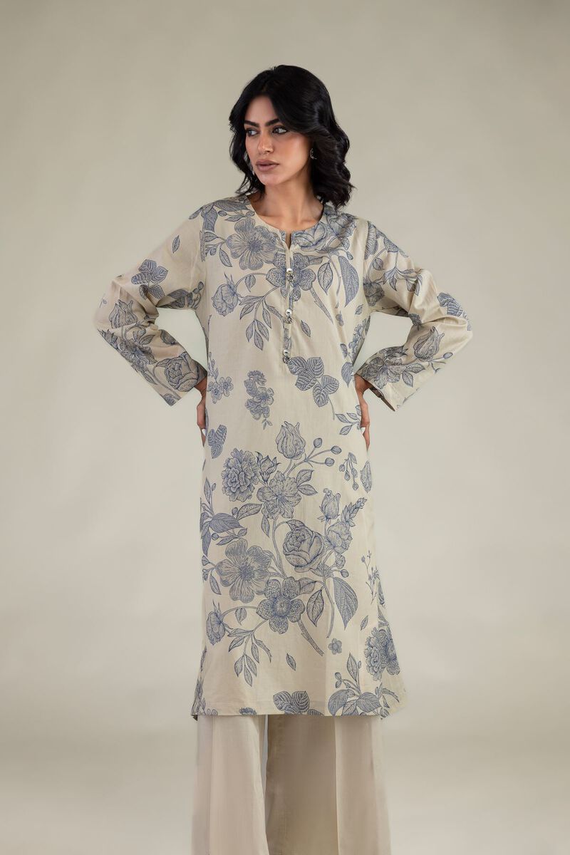 Embroidered | Cambric | Floral Longline Kurta | USD 35.00