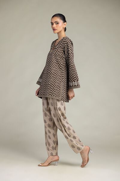 Printed | Cambric | Beige Cambric Shalwar | USD 35.00
