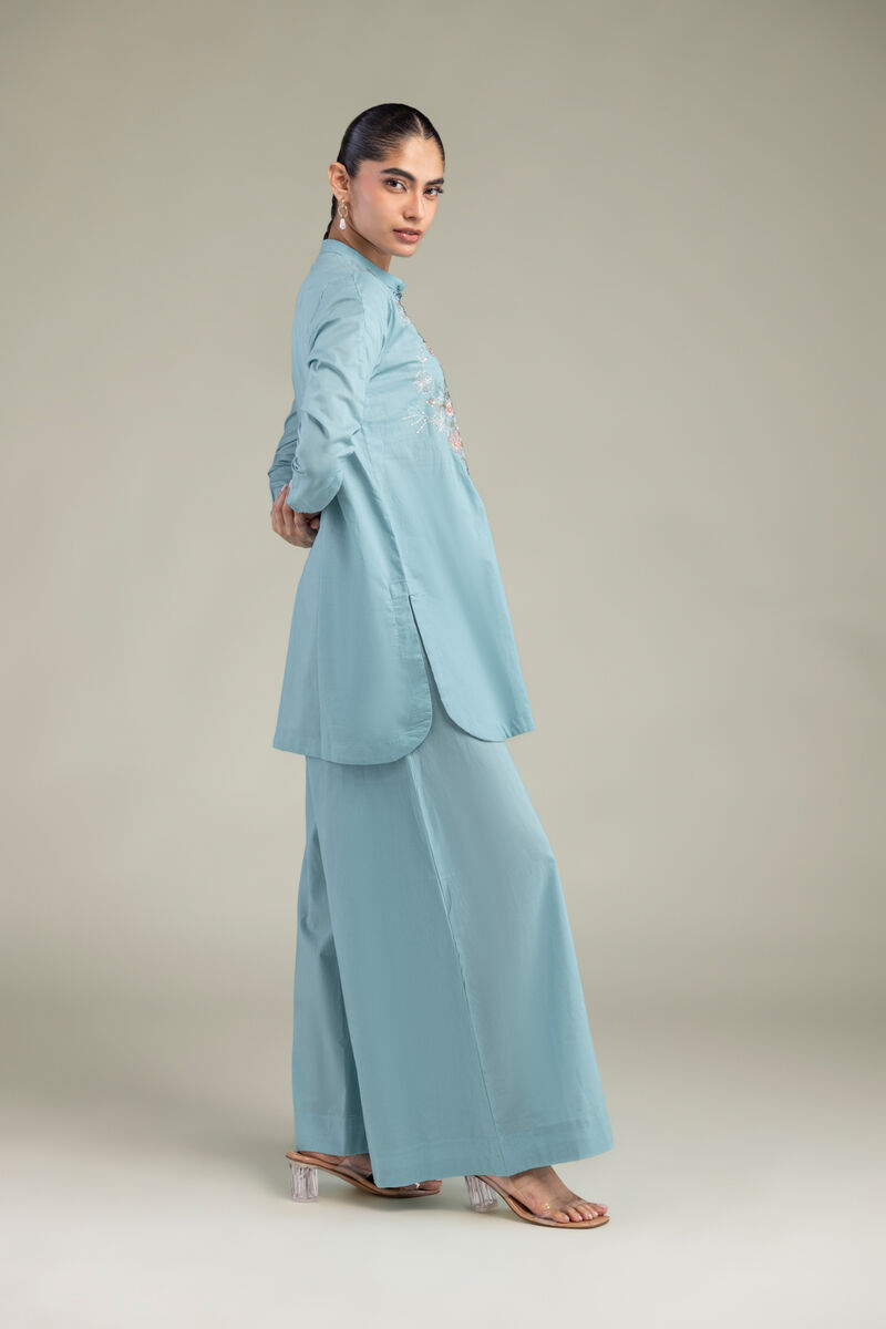 Embroidered | Cambric | Light Blue Pants | USD 30.00