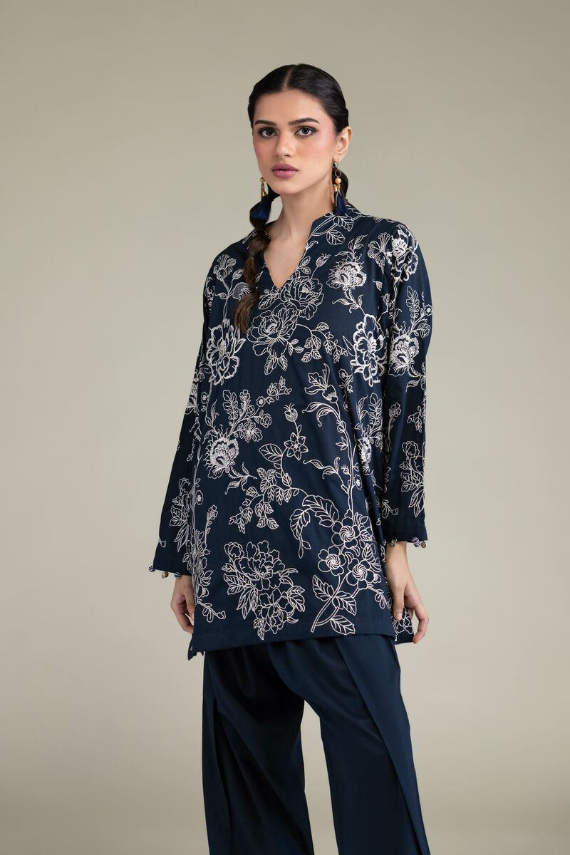 Embroidered | Cambric | Floral Threadwork Kurta | USD 40.00