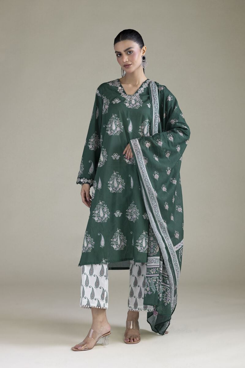 Embroidered | Cambric | Cambric Tailored 3-Piece | USD 65.00
