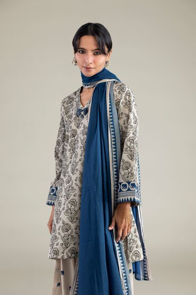 Cambric | Beige V-Neck Kurta | USD 35.00