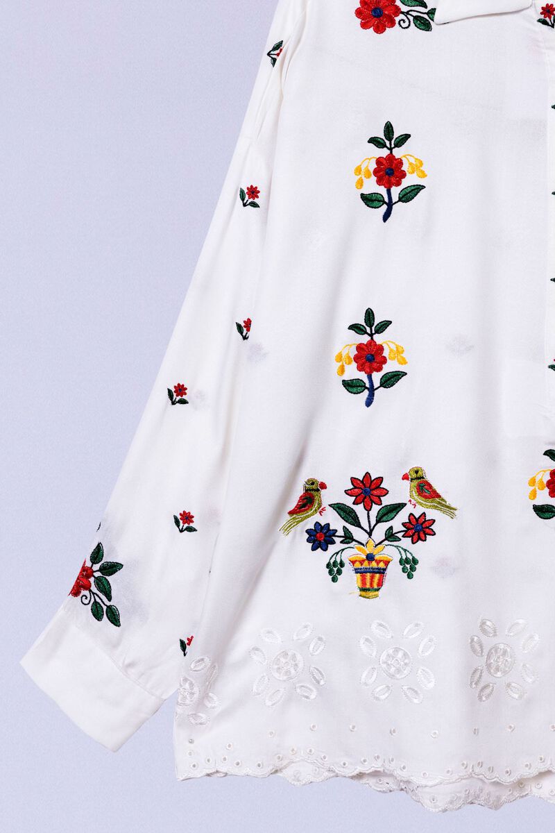 Embroidered | Viscose Crepe | Blouse | null