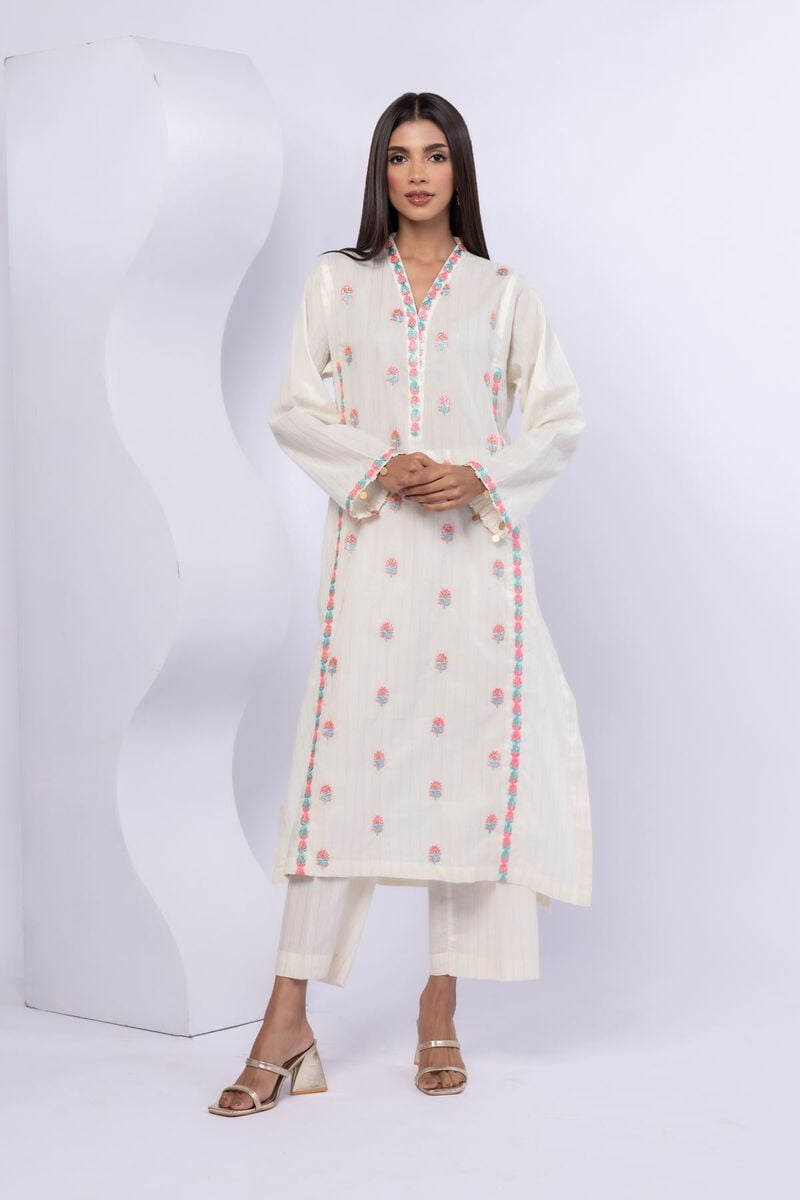 Embroidered | Lurex Stripes | Kurta | USD 20.00