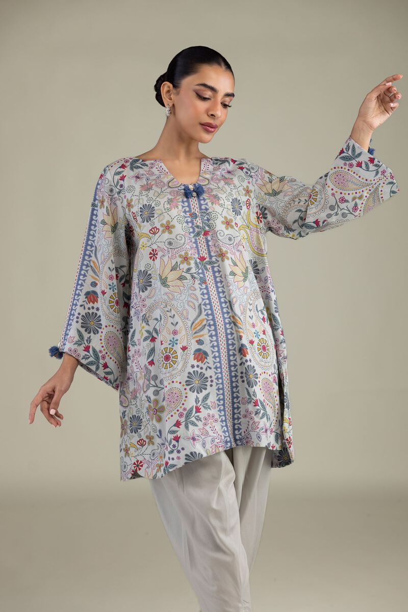 Printed | Textured Weave | Printed Paisley Kurta | USD 35.00